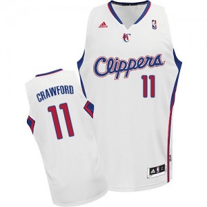 Maillot NBA Blanc Jamal Crawford #11 Los Angeles Clippers Home Swingman Homme Adidas