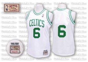Maillot NBA Boston Celtics #6 Bill Russell Blanc Mitchell and Ness Authentic Throwback - Homme