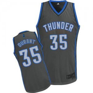 Maillot NBA Oklahoma City Thunder #35 Kevin Durant Gris Adidas Authentic Graystone Fashion - Homme