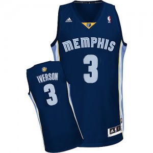 Maillot Authentic Memphis Grizzlies NBA Road Bleu marin - #3 Allen Iverson - Homme