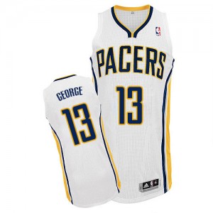 Maillot NBA Indiana Pacers #13 Paul George Blanc Adidas Authentic Home - Enfants