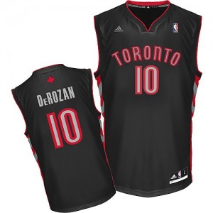 Maillot NBA Toronto Raptors #10 DeMar DeRozan Noir Adidas Swingman Alternate - Homme