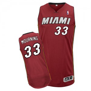 Miami Heat #33 Adidas Alternate Rouge Authentic Maillot d'équipe de NBA préférentiel - Alonzo Mourning pour Homme