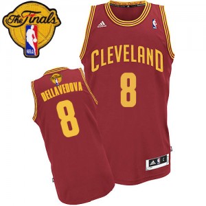 Maillot NBA Cleveland Cavaliers #8 Matthew Dellavedova Vin Rouge Adidas Swingman Road 2015 The Finals Patch - Homme