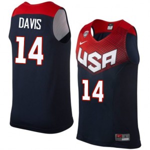 Maillot NBA Bleu marin Anthony Davis #14 Team USA 2014 Dream Team Swingman Homme Nike