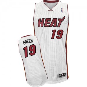 Maillot Authentic Miami Heat NBA Home Blanc - #19 Gerald Green - Homme