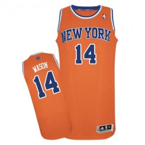 Maillot NBA Authentic Anthony Mason #14 New York Knicks Alternate Orange - Homme