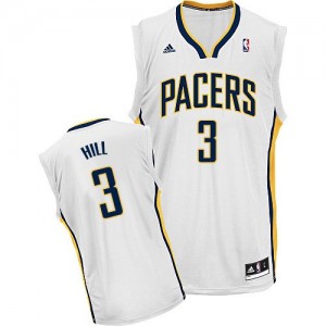 Maillot NBA Indiana Pacers #3 George Hill Blanc Adidas Swingman Home - Homme