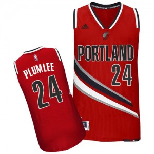 Maillot NBA Rouge Mason Plumlee #24 Portland Trail Blazers Alternate Swingman Homme Adidas