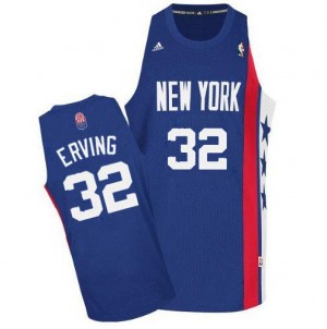 Maillot NBA Brooklyn Nets #32 Julius Erving Bleu Adidas Swingman ABA Retro Throwback - Homme
