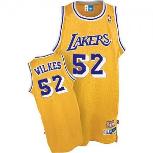 Los Angeles Lakers Jamaal Wilkes #52 Throwback Authentic Maillot d'équipe de NBA - Or pour Homme