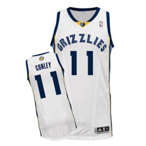 Memphis Grizzlies #11 Adidas Home Blanc Authentic Maillot d'équipe de NBA Braderie - Mike Conley pour Homme