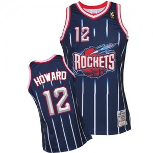 Houston Rockets Mitchell and Ness Dwight Howard #12 Hardwood Classic Fashion Swingman Maillot d'équipe de NBA - Bleu marin pour Homme