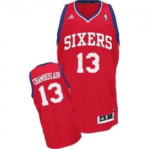 Philadelphia 76ers Wilt Chamberlain #13 Road Swingman Maillot d'équipe de NBA - Rouge pour Homme