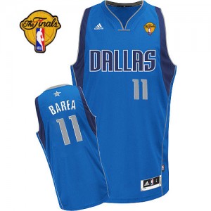 Dallas Mavericks Jose Barea #11 Road Finals Patch Swingman Maillot d'équipe de NBA - Bleu royal pour Homme