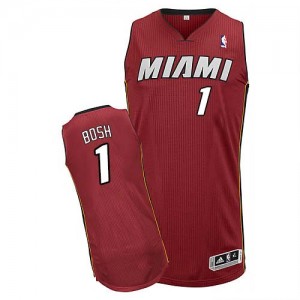 Maillot Adidas Rouge Alternate Authentic Miami Heat - Chris Bosh #1 - Homme