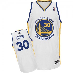 Maillot NBA Blanc Stephen Curry #30 Golden State Warriors Home Authentic Enfants Adidas