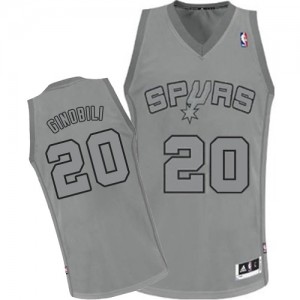 Maillot Authentic San Antonio Spurs NBA Big Color Fashion Gris - #20 Manu Ginobili - Homme