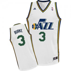 Maillot NBA Utah Jazz #3 Trey Burke Blanc Adidas Swingman Home - Homme