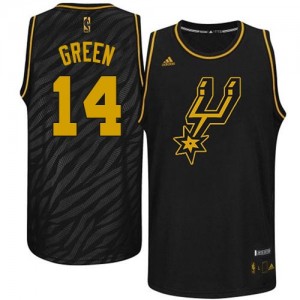 Maillot NBA San Antonio Spurs #14 Danny Green Noir Adidas Authentic Precious Metals Fashion - Homme