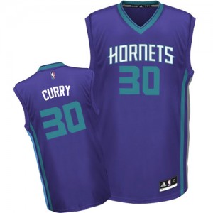Maillot NBA Violet Dell Curry #30 Charlotte Hornets Alternate Authentic Homme Adidas