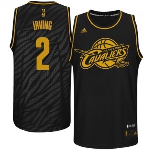 Maillot NBA Cleveland Cavaliers #2 Kyrie Irving Noir Adidas Authentic Precious Metals Fashion - Homme