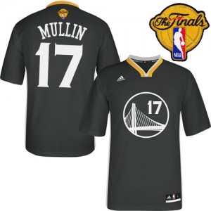 Maillot NBA Noir Chris Mullin #17 Golden State Warriors Alternate 2015 The Finals Patch Swingman Homme Adidas