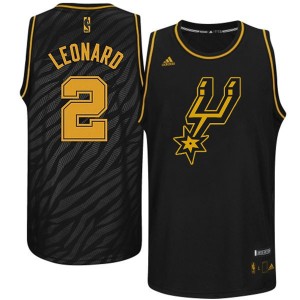 San Antonio Spurs #2 Adidas Precious Metals Fashion Noir Swingman Maillot d'équipe de NBA sortie magasin - Kawhi Leonard pour Homme