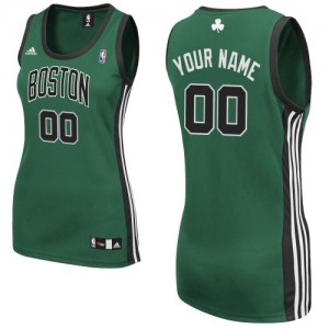 Maillot NBA Boston Celtics Personnalisé Swingman Vert (No. noir) Adidas Alternate - Femme