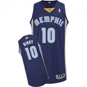 Maillot NBA Memphis Grizzlies #10 Mike Bibby Bleu marin Adidas Authentic Road - Homme