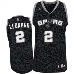 San Antonio Spurs Kawhi Leonard #2 Crazy Light Authentic Maillot d'équipe de NBA - Noir pour Homme