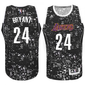 Los Angeles Lakers Kobe Bryant #24 City Light Authentic Maillot d'équipe de NBA - Noir pour Homme
