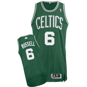 Boston Celtics Bill Russell #6 Road Authentic Maillot d'équipe de NBA - Vert (No Blanc) pour Homme