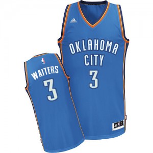 Maillot NBA Oklahoma City Thunder #3 Dion Waiters Bleu royal Adidas Swingman Road - Homme