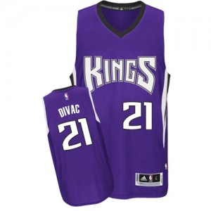 Sacramento Kings Vlade Divac #21 Road Authentic Maillot d'équipe de NBA - Violet pour Homme