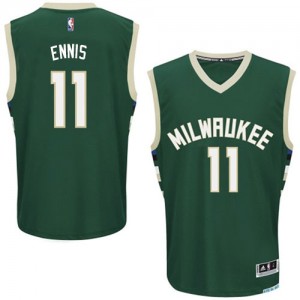 Maillot NBA Milwaukee Bucks #11 Tyler Ennis Vert Adidas Authentic Road - Homme