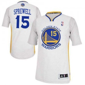 Maillot Authentic Golden State Warriors NBA Alternate Blanc - #15 Latrell Sprewell - Homme