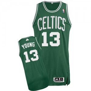 Maillot NBA Boston Celtics #13 James Young Vert (No Blanc) Adidas Authentic Road - Homme