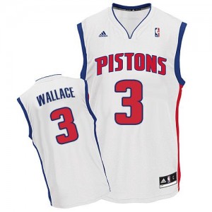 Maillot Adidas Blanc Home Swingman Detroit Pistons - Ben Wallace #3 - Homme