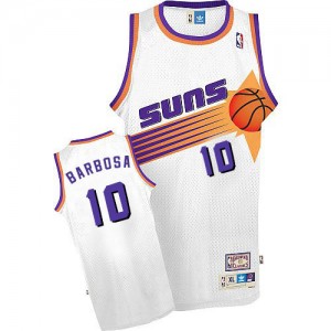 Phoenix Suns #10 Mitchell and Ness Throwback Blanc Swingman Maillot d'équipe de NBA Remise - Leandro Barbosa pour Homme