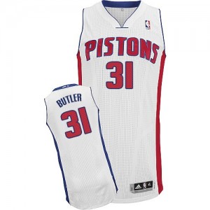 Maillot NBA Detroit Pistons #31 Caron Butler Blanc Adidas Authentic Home - Homme