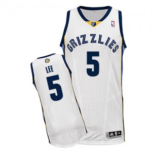 Maillot Adidas Blanc Home Authentic Memphis Grizzlies - Courtney Lee #5 - Homme