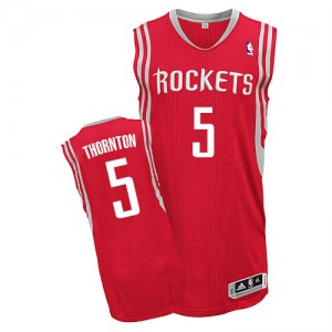Maillot NBA Houston Rockets #5 Marcus Thornton Rouge Adidas Authentic Road - Homme