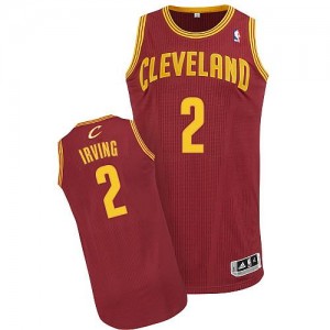 Cleveland Cavaliers Kyrie Irving #2 Road Authentic Maillot d'équipe de NBA - Vin Rouge pour Homme