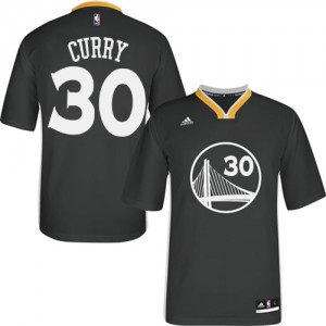 Golden State Warriors Stephen Curry #30 Alternate Authentic Maillot d'équipe de NBA - Noir pour Enfants