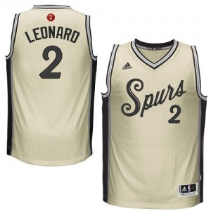 Maillot NBA Crème Kawhi Leonard #2 San Antonio Spurs 2015-16 Christmas Day Authentic Homme Adidas
