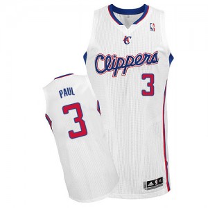 Maillot NBA Blanc Chris Paul #3 Los Angeles Clippers Home Authentic Homme Adidas