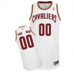 Maillot NBA Blanc Authentic Personnalisé Cleveland Cavaliers Home Enfants Adidas