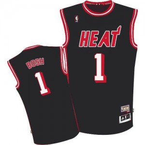 Miami Heat Chris Bosh #1 Hardwood Classic Authentic Maillot d'équipe de NBA - Noir pour Homme