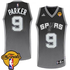 Maillot Swingman San Antonio Spurs NBA Resonate Fashion Finals Patch Noir - #9 Tony Parker - Homme